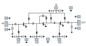UMS LNA with variable Gain Control